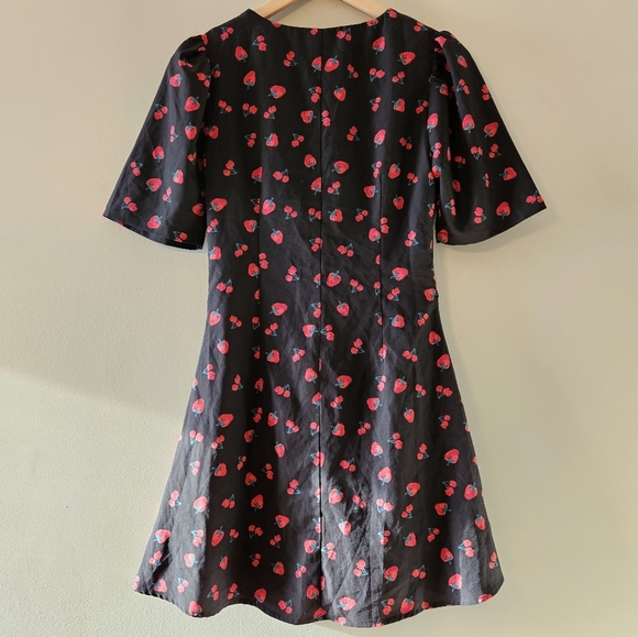 Quanta Du Soleil De Paris Boho Feminine Mini Dress Black Cherry Sz 34 XS - Picture 12 of 15